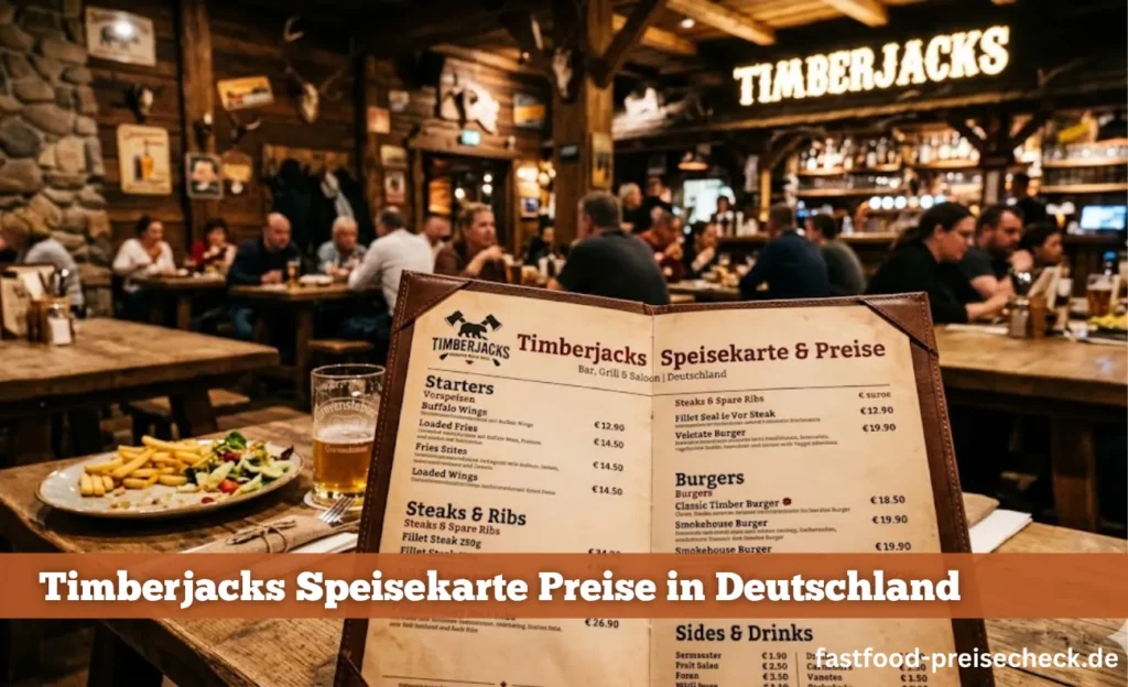 Timberjacks menu Preise in Deutschland